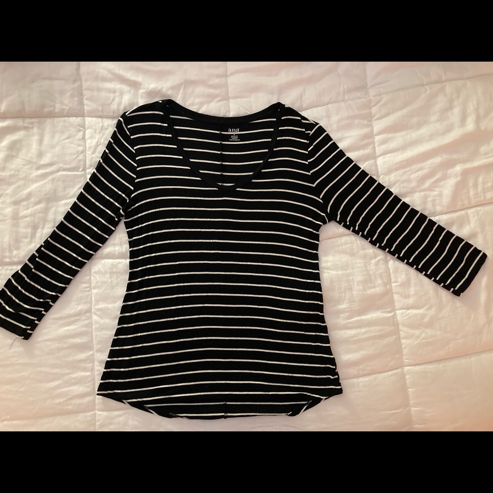 Striped shirt 3/4 sleeve black and white 3 for $18